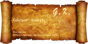 Gácser Kevin névjegykártya