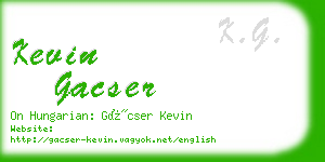 kevin gacser business card